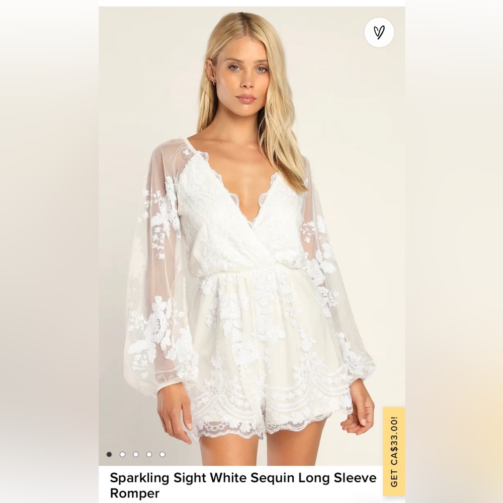 White Sequin Romper